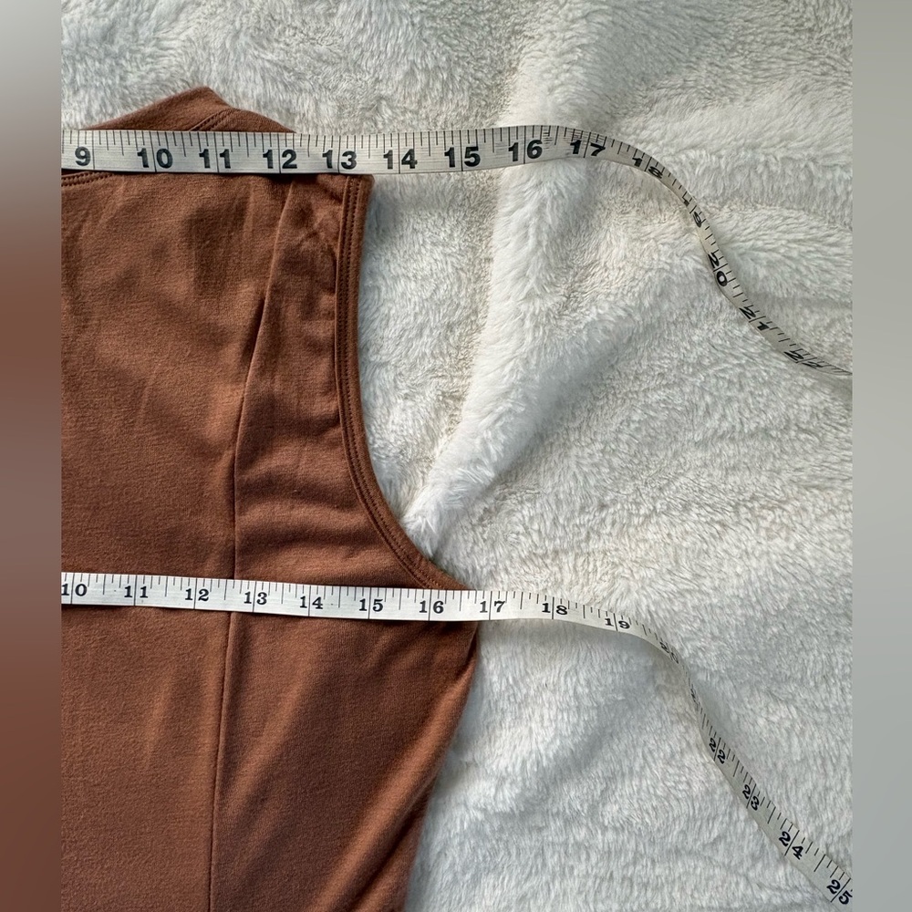 Terracotta Tan Sleeveless Button Front Pockets Maxi Dress, Sz: Small - Picture 6 of 10
